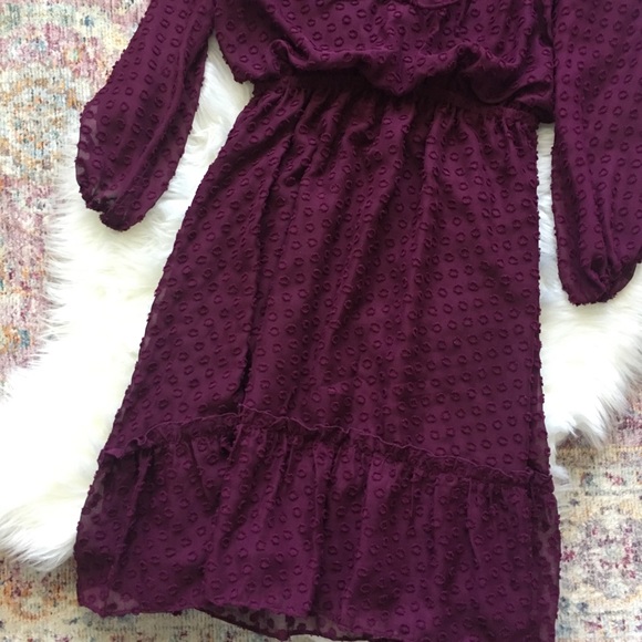 Purple Polka Dot Mini Dress - Picture 3 of 7